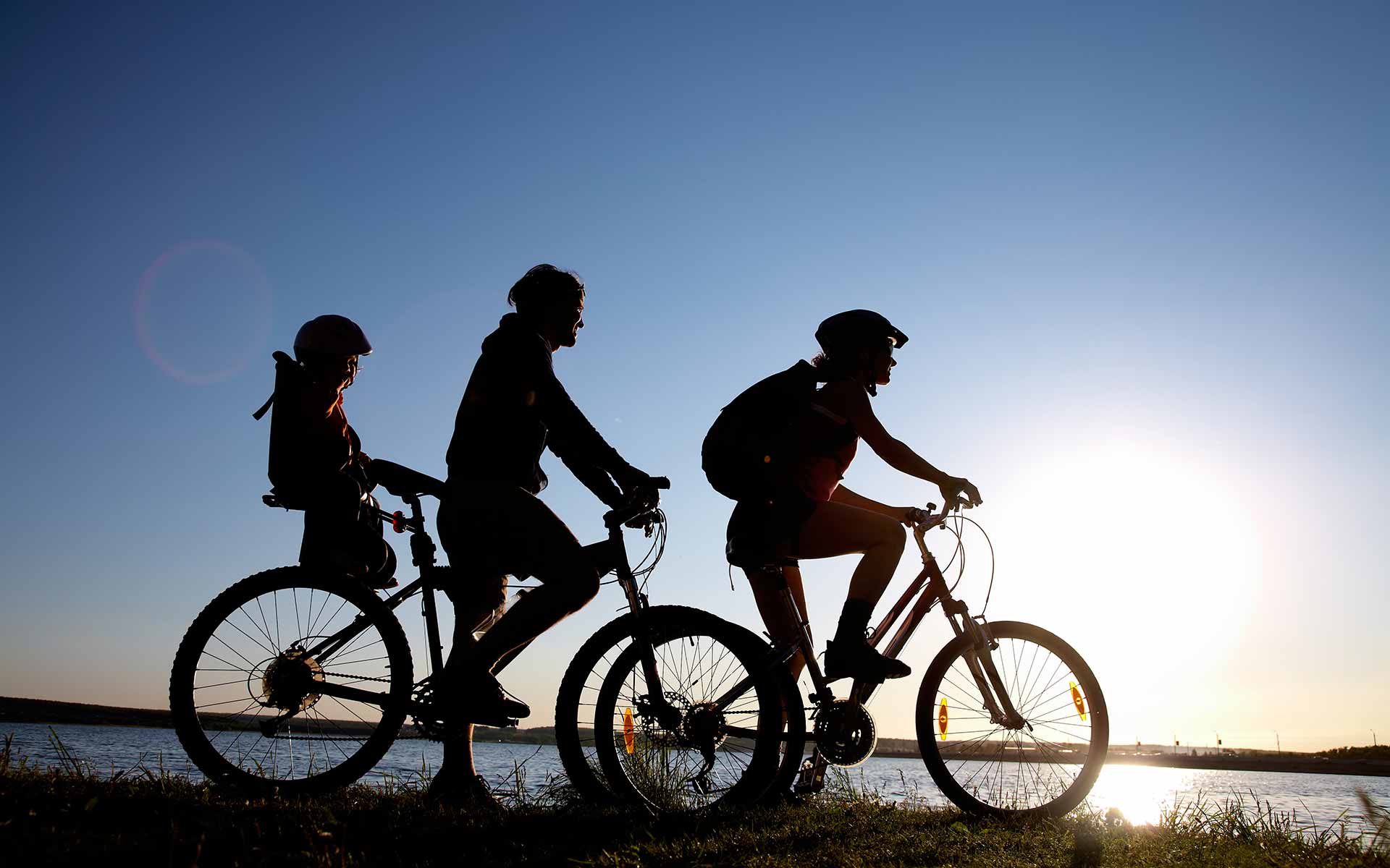 Radfahrer - Familie mit Kind